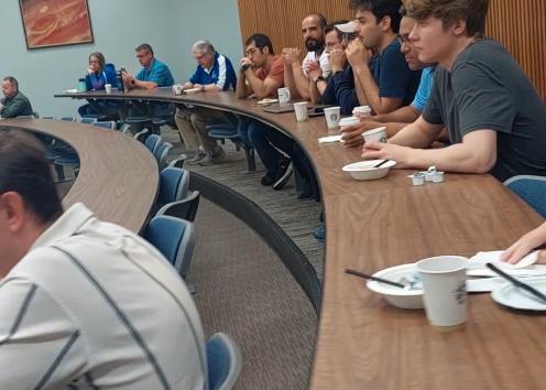 Students listening in Apollo auditorium